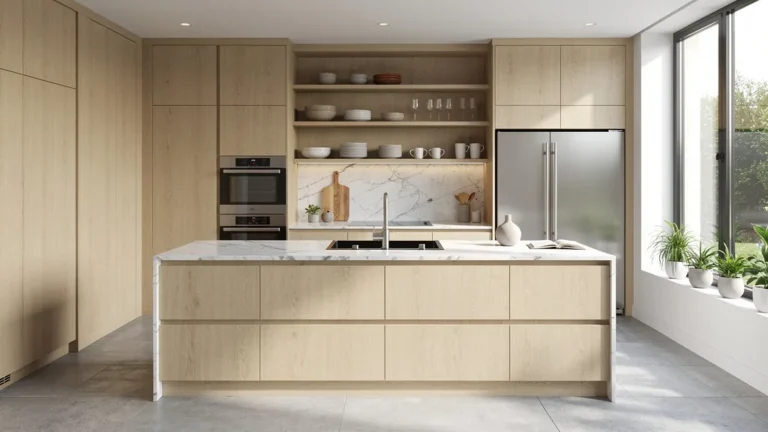 cuisine équipée chêne clair,cuisine en chêne clair