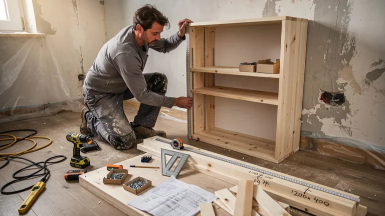 Niche rangement sur mesure sans fond de rétro, 1200 x 400 mm, avec erreur de calcul en atelier